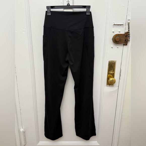 Copyleaf High waisted Flared Yoga Pants Pockets Black Size Large New - Picture 3 of 11